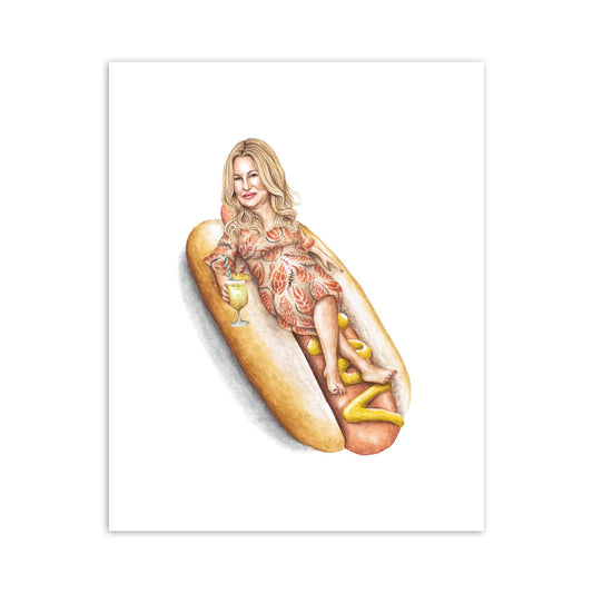 Jennifer Coolidge on a Hot Dog (No Ketchup) 8" x 10" Archival Print
