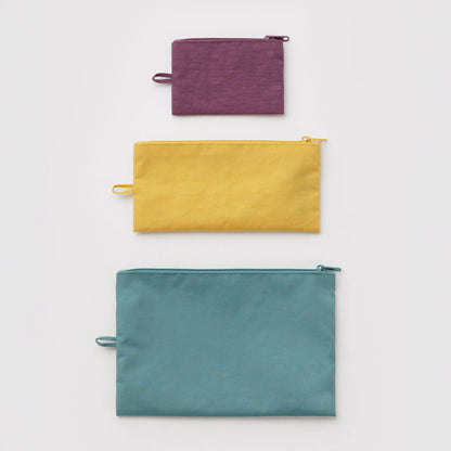 Heavyweight Nylon Flat Zip Pouches (Set of 3)