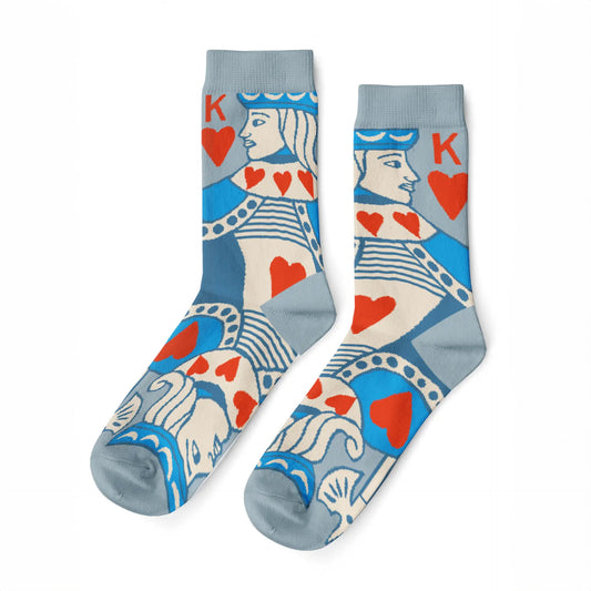 King of Hearts Adult Cotton Crew Socks