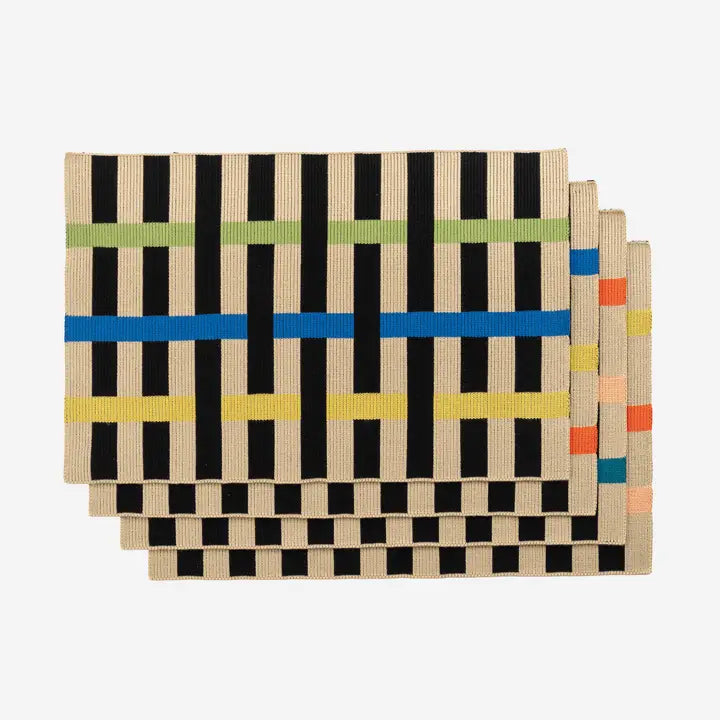 Ribbon Stripe Knit Placemats (Set of 4)