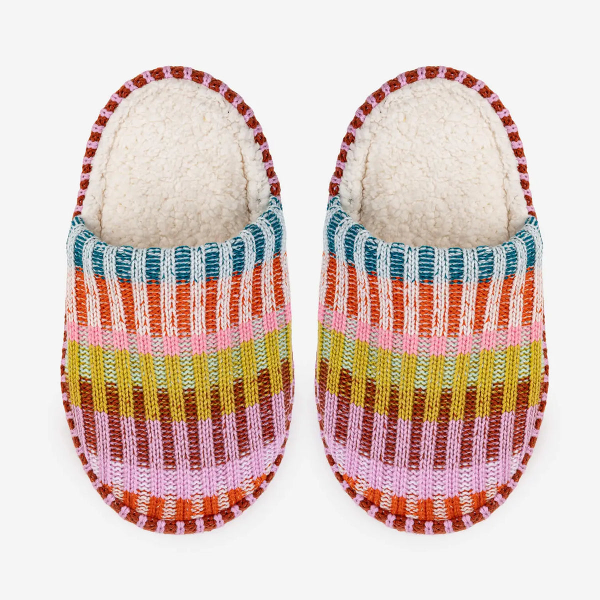 Mosaic Slide Striped Knit Slippers