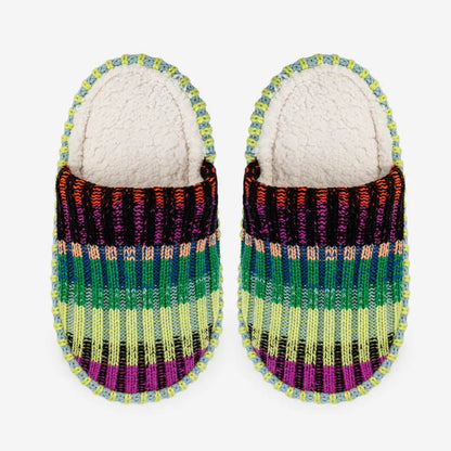 Mosaic Slide Striped Knit Slippers