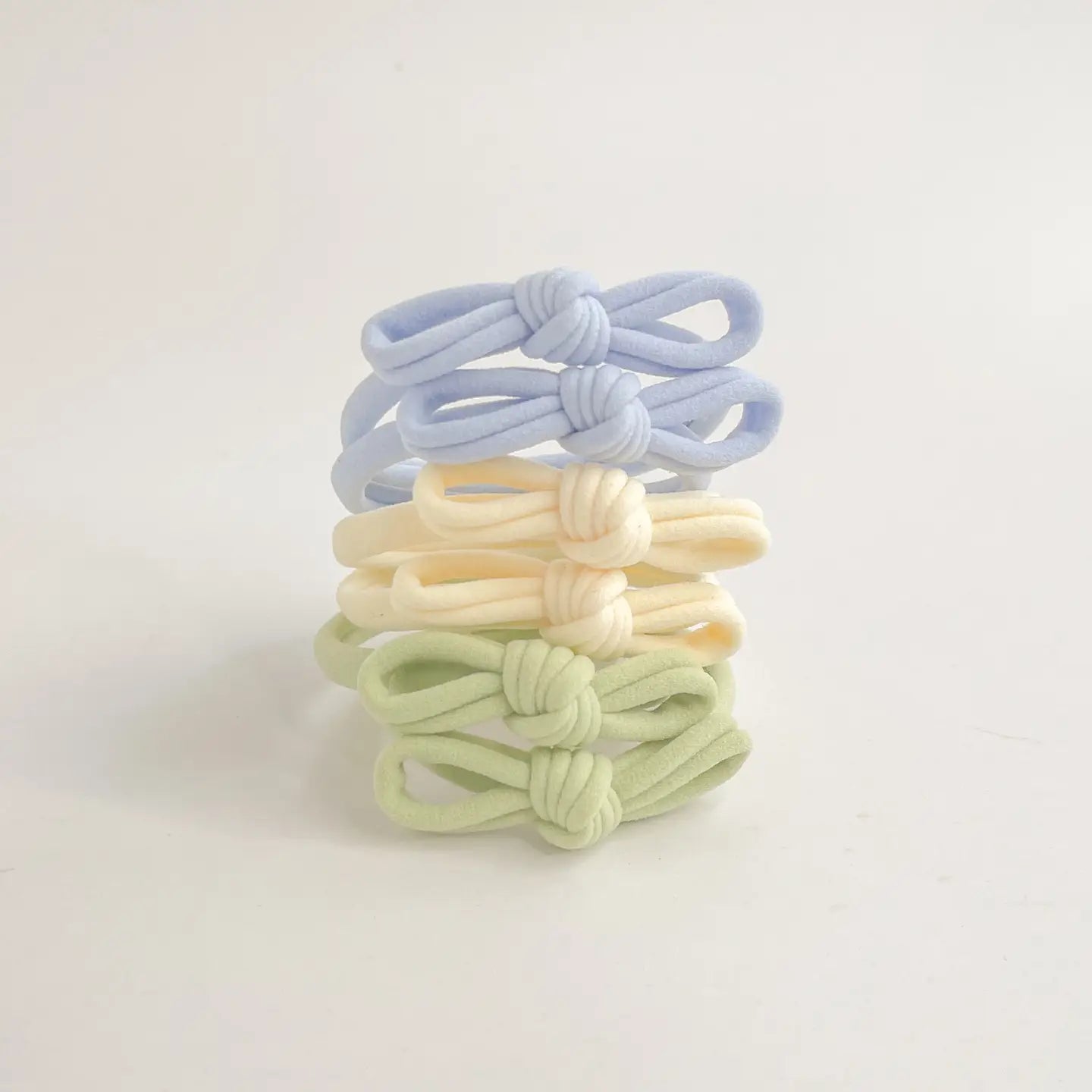 Seamless Knotted Bow Hair Ties (Set of 6)