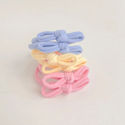 Seamless Knotted Bow Hair Ties (Set of 6)