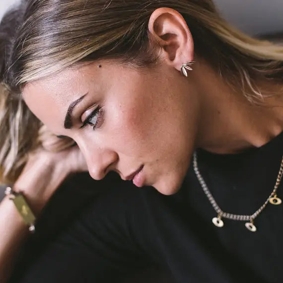 Laurel Brass Stud Earrings