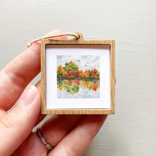 Autumn Lake Mini 1" Framed Art Print