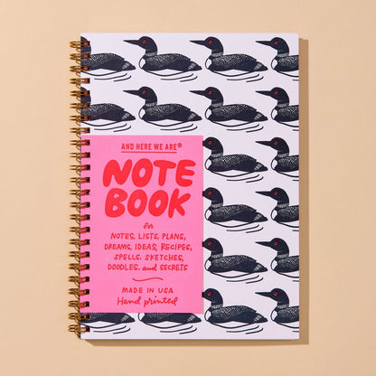Loon Spiral Bound Letterpress Notebook