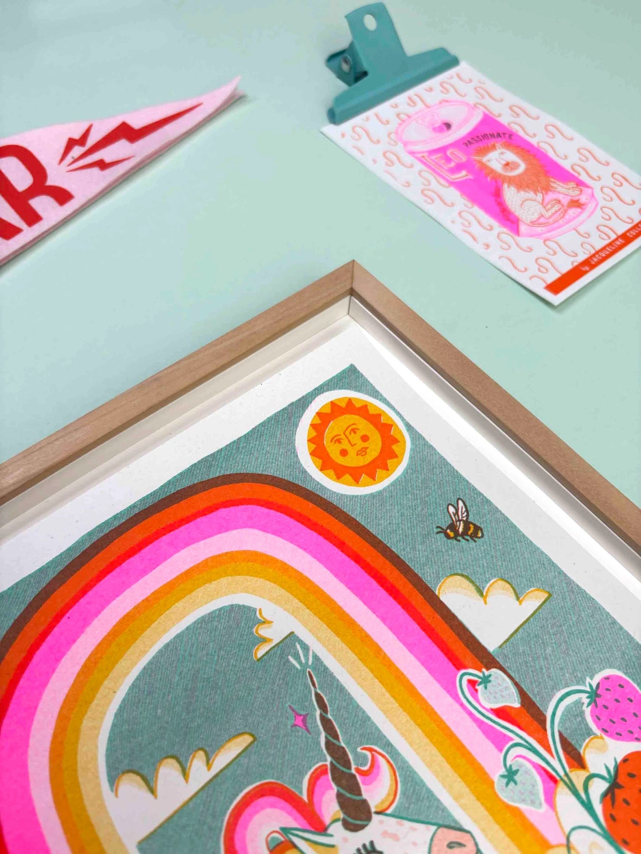 Magical Unicorn 8.25" x 11.75" Risograph Print