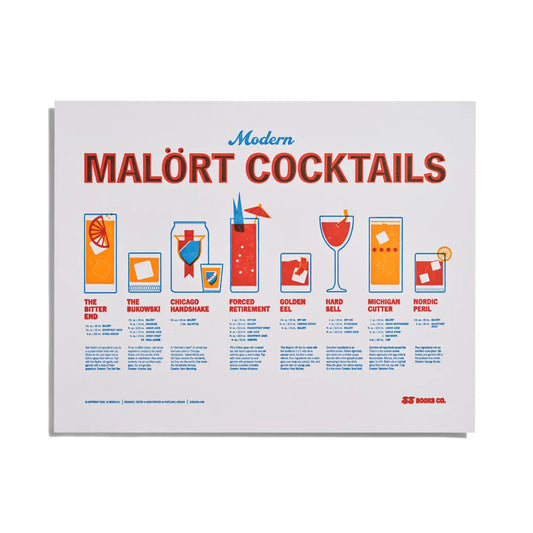 Malört Cocktail Recipes 11" x 14" Letterpress Print