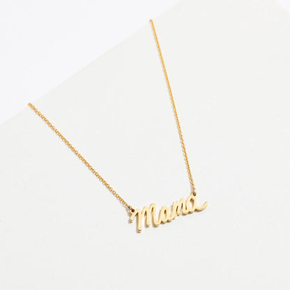 Mama Script 14k Gold Filled Necklace