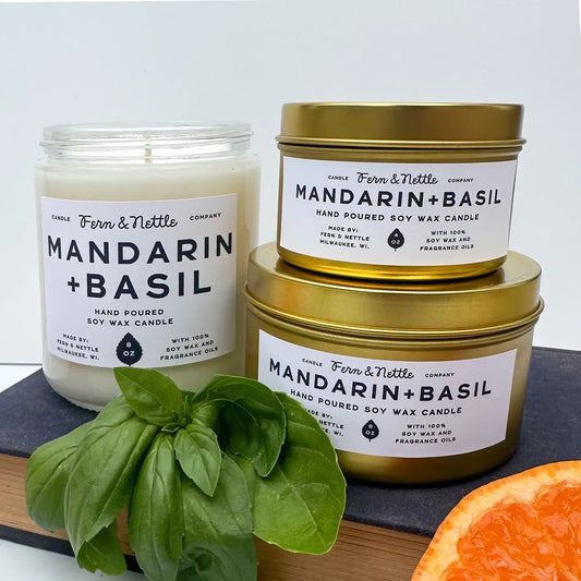 Mandarin & Basil Soy Wax Candle