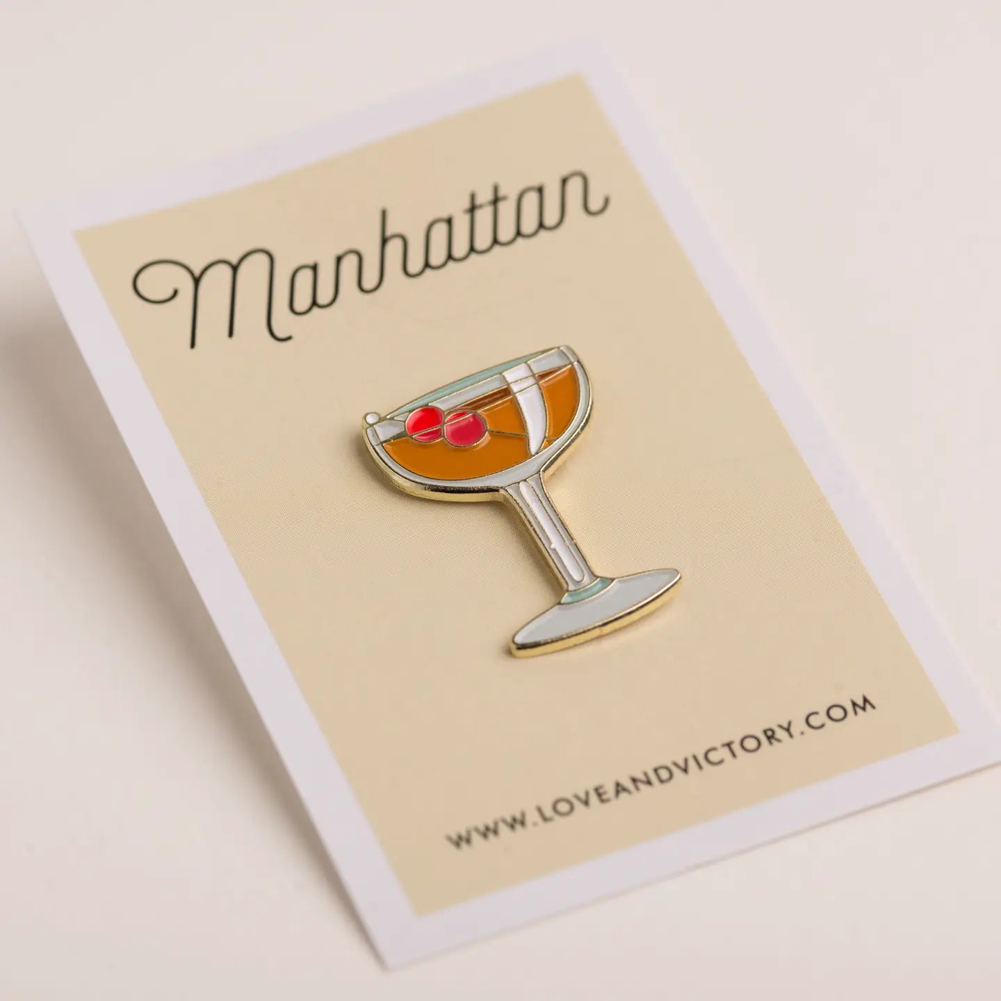 Manhattan Cocktail Enamel Pin