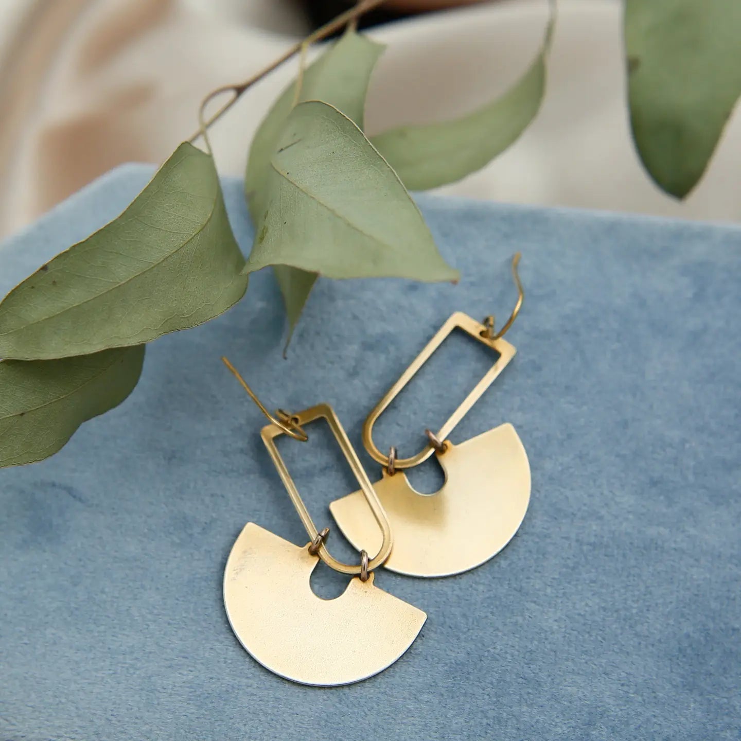 Marie-Louise Geometric Brass Statement Earrings