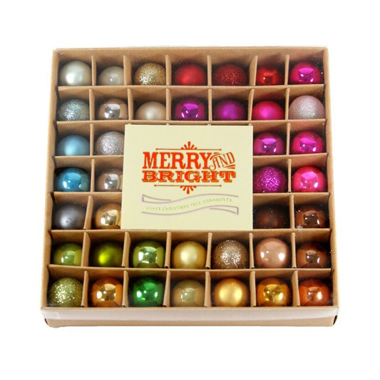 Merry & Bright Multicolor 1" Ball Ornaments (Boxed Set of 49)