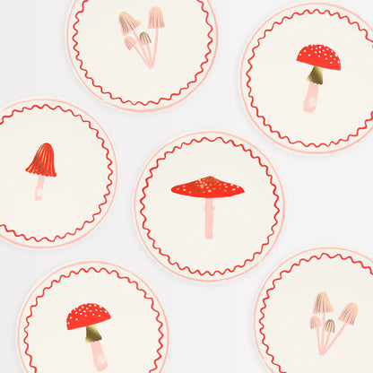 Merry Mushrooms Paper Appetizer Plates (Pack of 8)