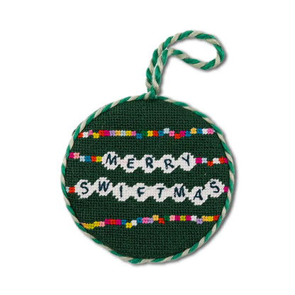 Merry Swiftmas Friendship Bracelet Needlepoint Ornament