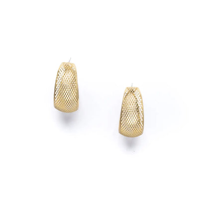 Mesh Brass Hoop Earrings