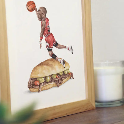 Michael Jordan on a Chicago Italian Sub 8" x 10" Archival Print