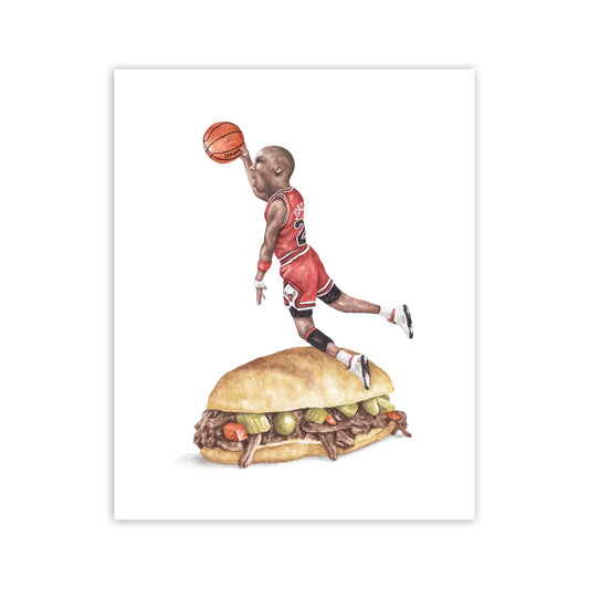 Michael Jordan on a Chicago Italian Sub 8" x 10" Archival Print