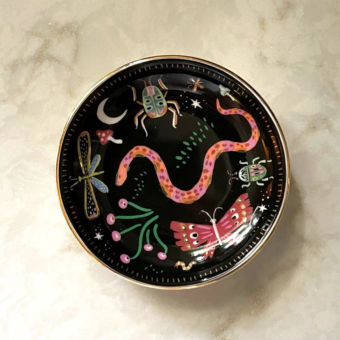 Midnight Garden Ceramic Trinket Dish