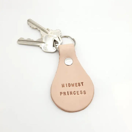 Midwest Princess Stamped Leather Keychain