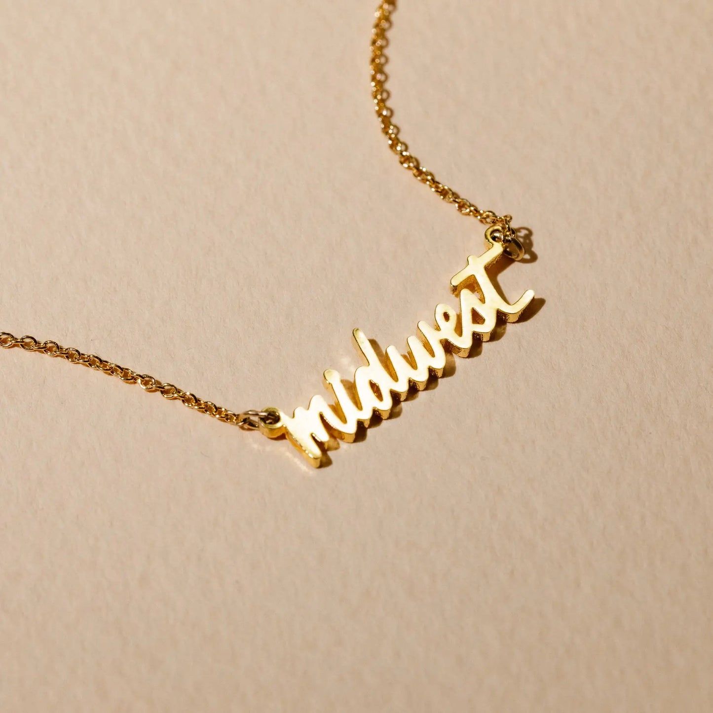 Midwest Script 14k Gold Filled Necklace