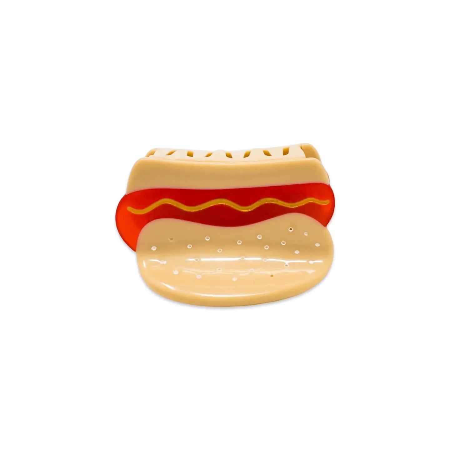 Mini Hot Dog 1.5" Half Up Hair Clip