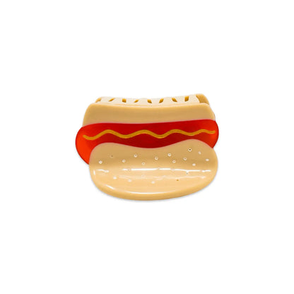 Mini Hot Dog 1.5" Half Up Hair Clip