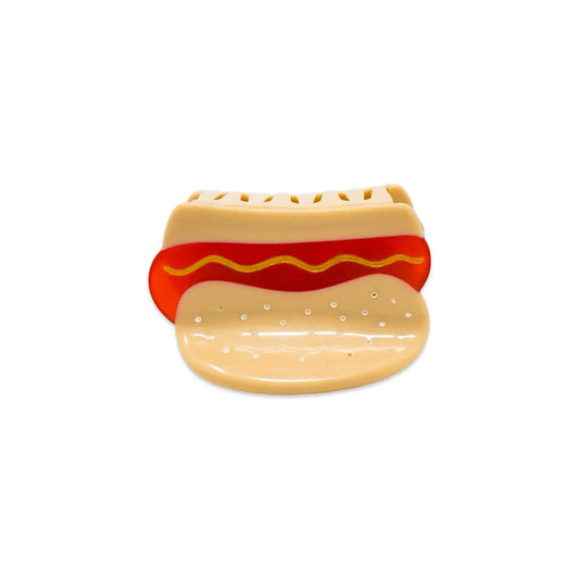 Mini Hot Dog 1.5" Half Up Hair Clip