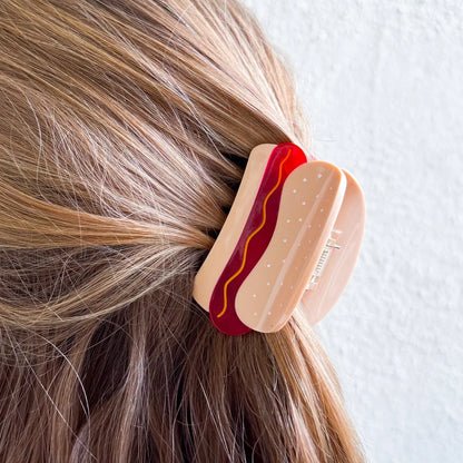 Mini Hot Dog 2.75" Hair Clip