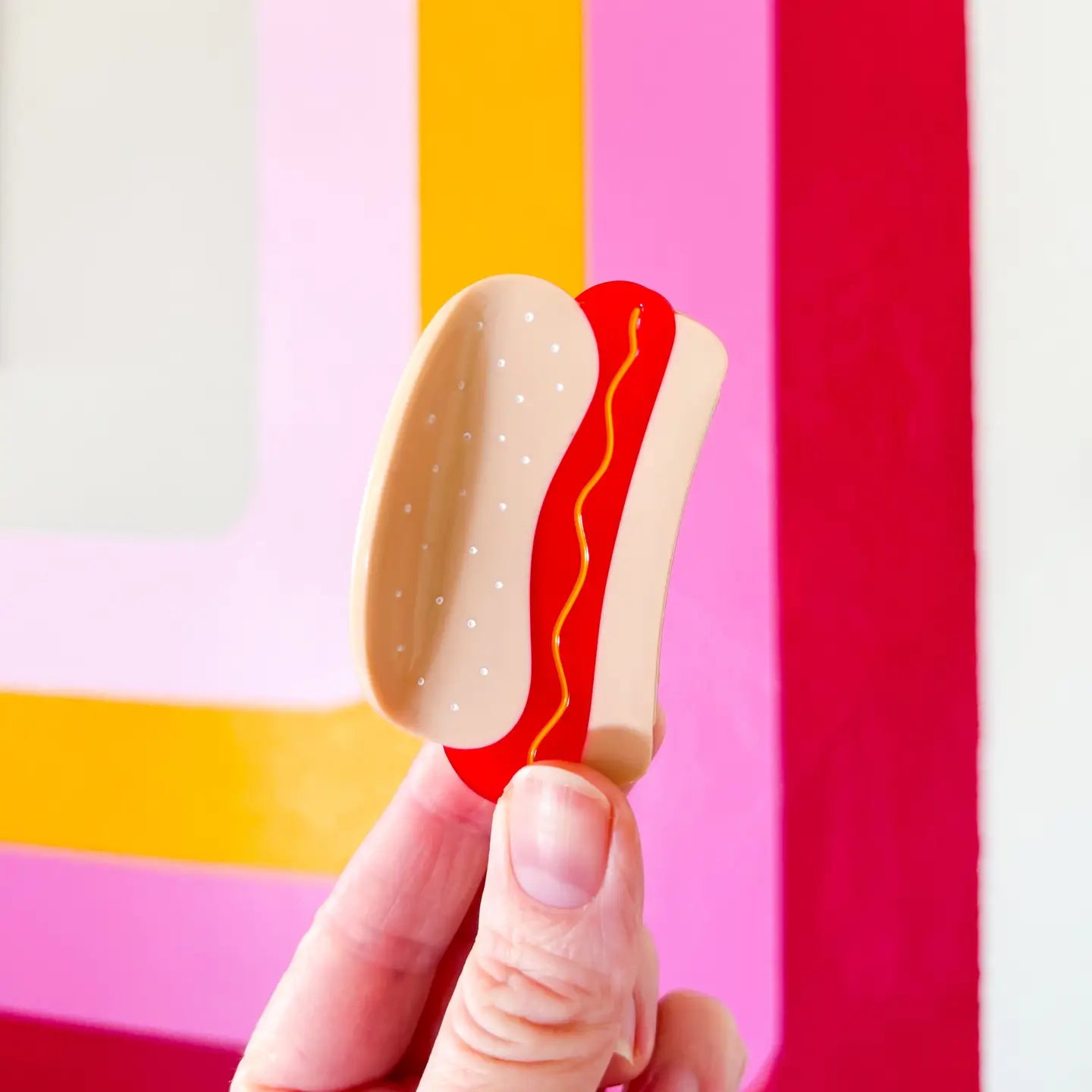 Mini Hot Dog 2.75" Hair Clip