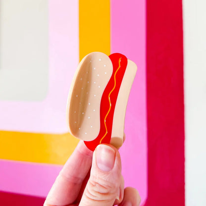 Mini Hot Dog 2.75" Hair Clip