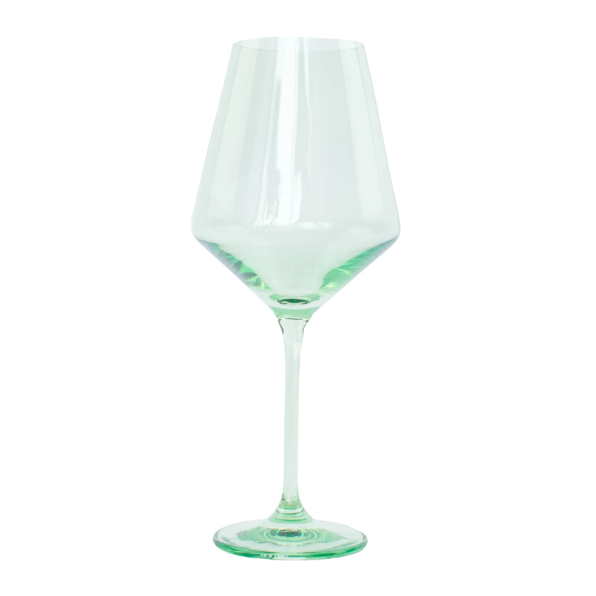 Estelle Colored Glass Hand-Blown Wine Glass 6-Piece Set Emerald Green