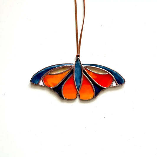 Monarch Butterfly Stained Glass Ornament