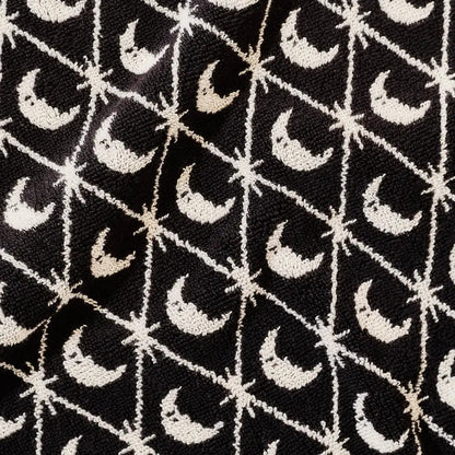 Moon and Stars Black and White Terry Cloth Hand Towel