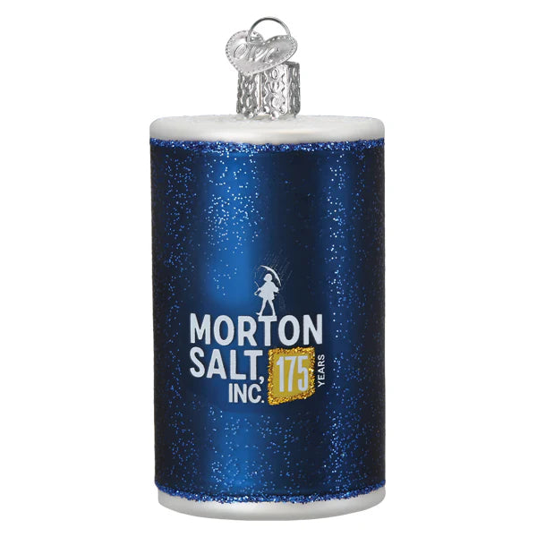 Morton Salt Canister Glass Ornament