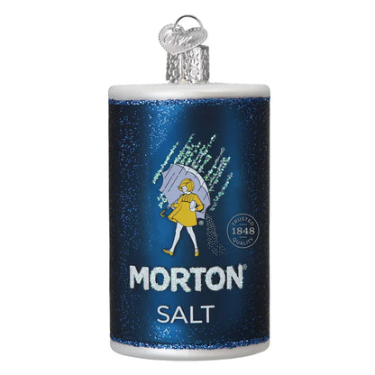 Morton Salt Canister Glass Ornament