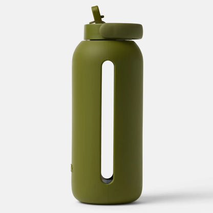 Big Glass & Silicone Reusable 36 Oz Flip Cap Water Bottle