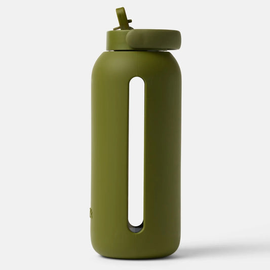 Big Glass & Silicone Reusable 36 Oz Flip Cap Water Bottle