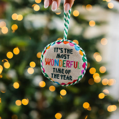 Most Wonderful Time Needlepoint Ornament