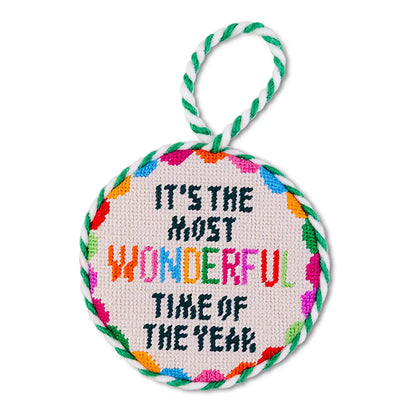 Most Wonderful Time Needlepoint Ornament