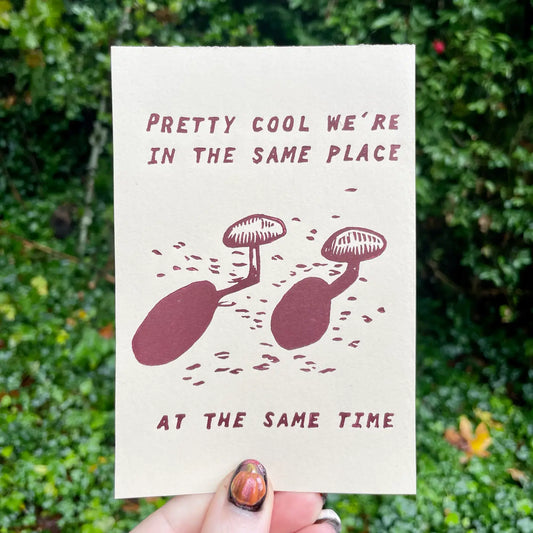 Mushroom Friends 4" x 6" Linocut Art Print