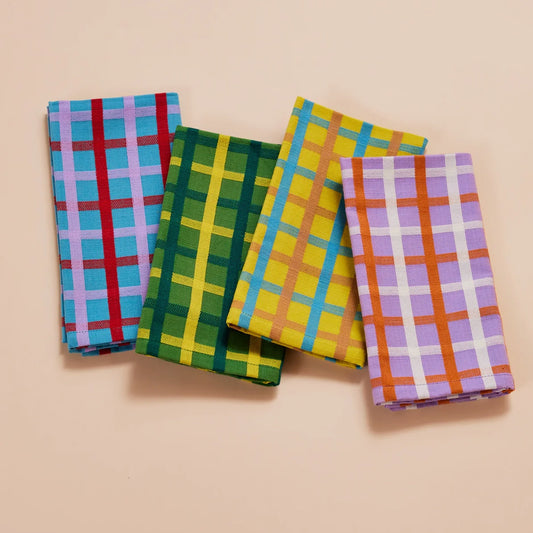 Plaid Reusable Cotton Napkins (Set of 4)