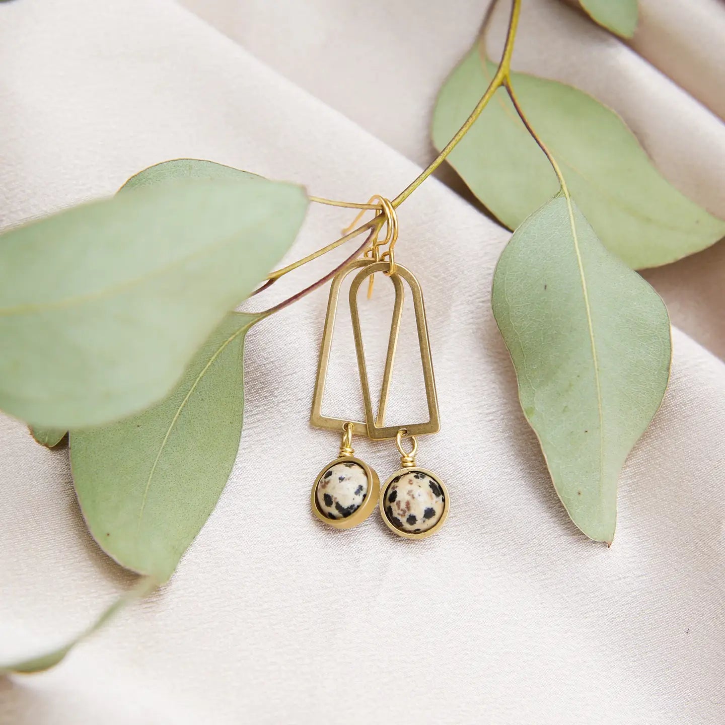 Nixon Geometric Brass Statement Earrings