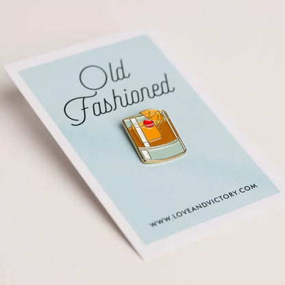 Old Fashioned Cocktail Enamel Pin