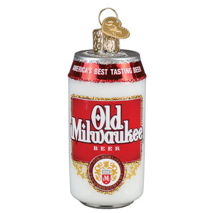 Old Milwaukee Beer Can Glass Ornament
