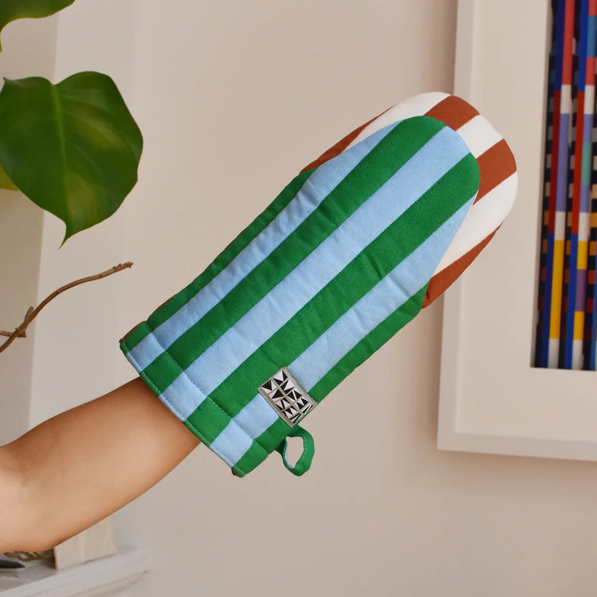 House Stripe Oven Mitt