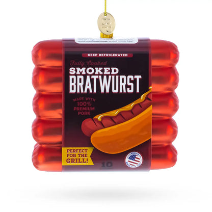 Pack of Smoked Bratwurst Glass Ornament