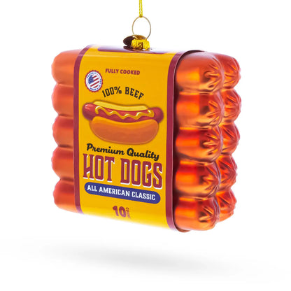 Pack of Hot Dogs Glass Ornament