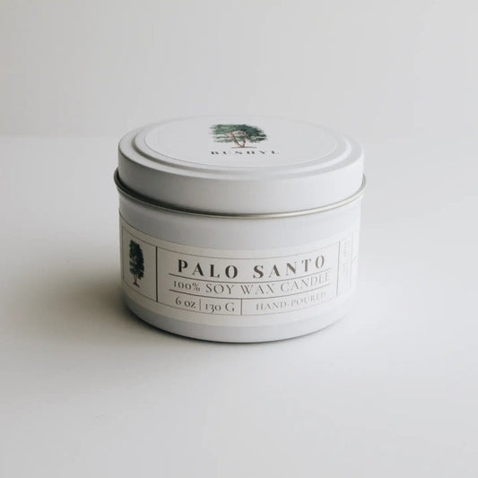 Palo Santo Hand-Poured Soy Wax Candle Tin